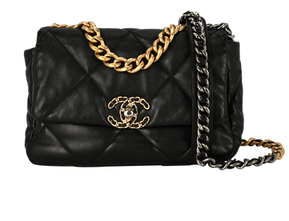 Small Flap 19, &pound;3,100, Black, Lambskin Leather, Front view